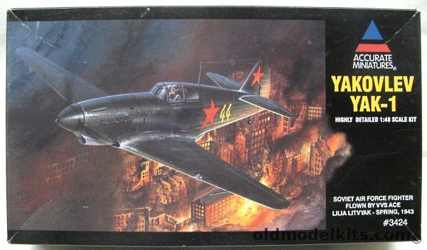 Accurate Miniatures 1/48 Yakovlev Yak-1 - VVS Ace Lilia Litvayak Spring 1943, 3424 plastic model kit